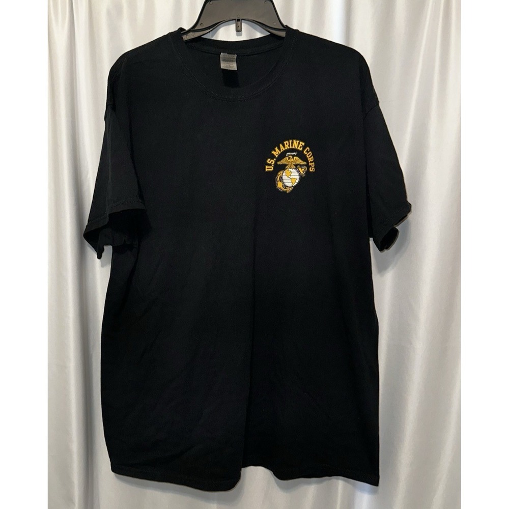 Gildan Tshirt Size XL US Marine Corps Short Sleeve Black Cotton Tee Pullover
